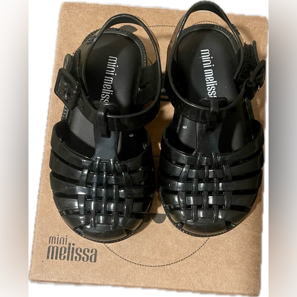 Mini Melissa Posse Black Kids Sandals